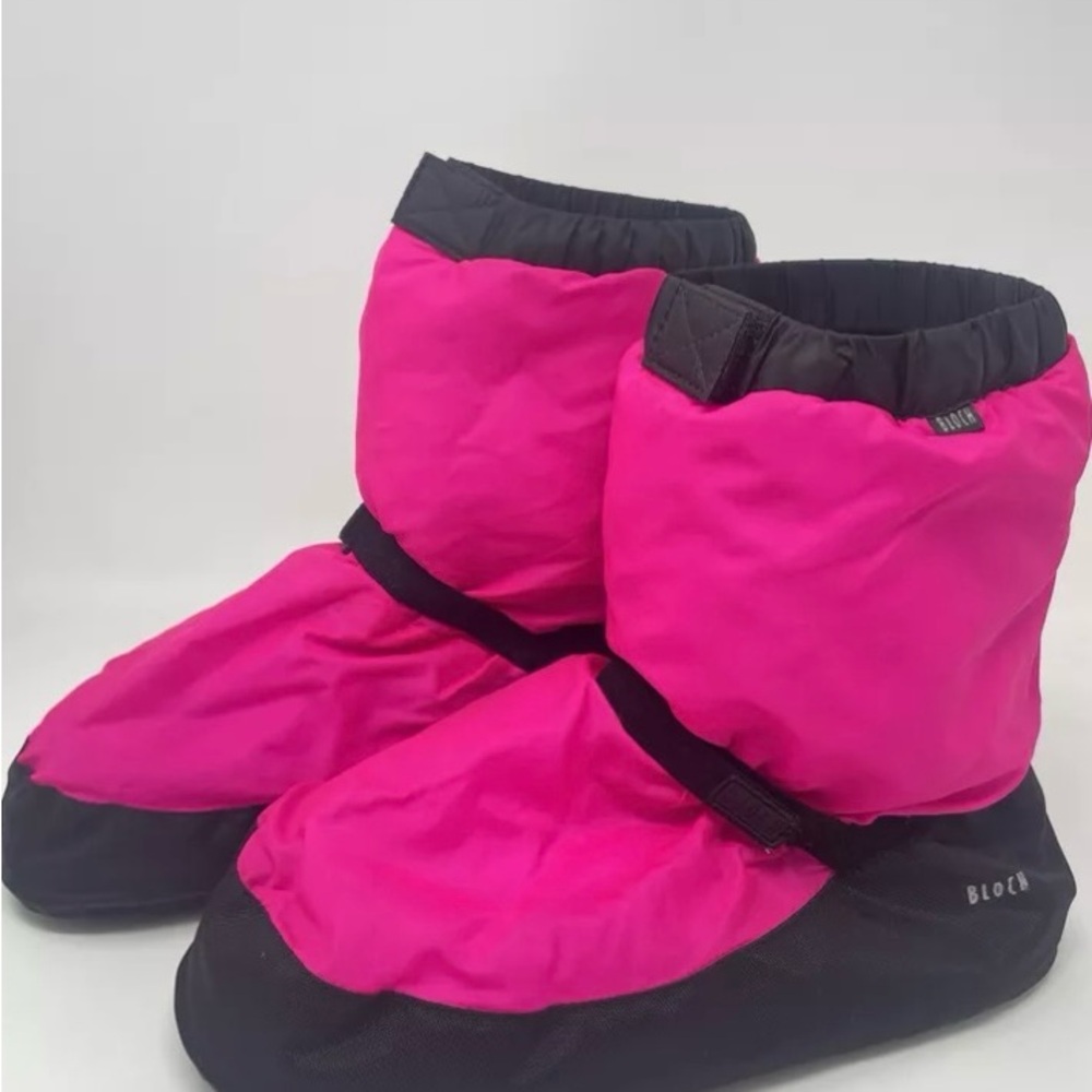 Bloch Lina & Max Warm Up Dance Booties Hot Pink and Black Adult Size M.